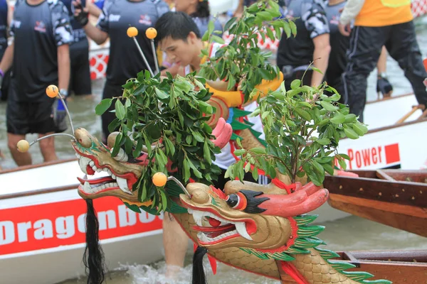 Bir Ejderha Tekne Festival Yarış Stanley Beach — Stok fotoğraf