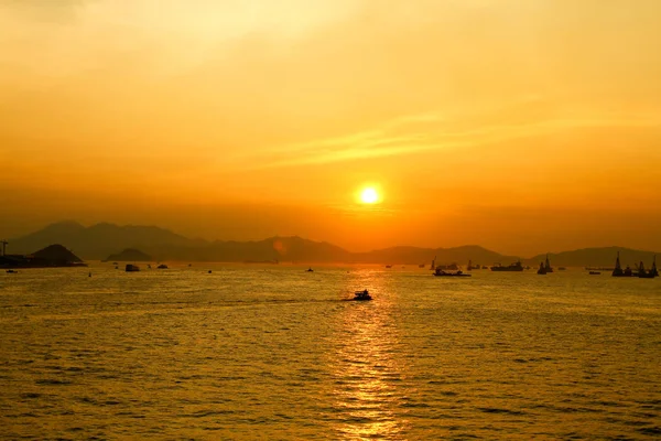 Güzel Hongkong Cityscape Günbatımı Hong Kong City — Stok fotoğraf