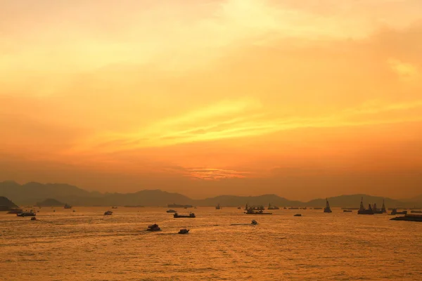 Sonnenuntergang Der West Kkowloon Promenade Hongkong — Stockfoto