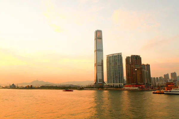 Dusk View Hong Kong Island Seen Tst — Stock Photo, Image