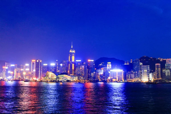 Hong Kong Victoria Harbour Και Την Πόλη Στο Παρασκήνιο — Φωτογραφία Αρχείου