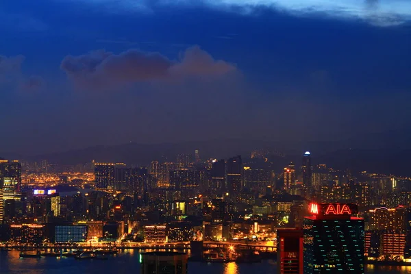 Západ Slunce Město Hong Kong Skyline Braemar Hil — Stock fotografie