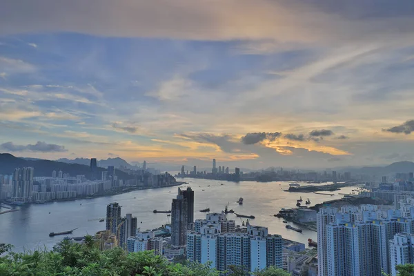 Victoria Harbour Sunset Devils Peak — Stock Photo, Image