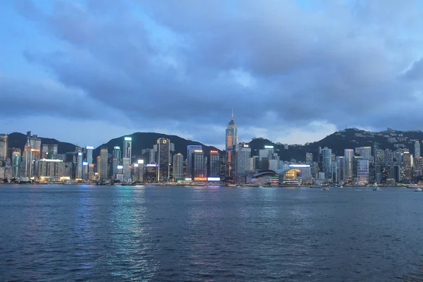 Χονγκ Κονγκ Φεγγίτη Στο Σούρουπο Τοπίο Συμφωνική Του Φωτός Cityscape — Φωτογραφία Αρχείου