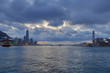 Victoria harbour view ve Hong Kong skylin