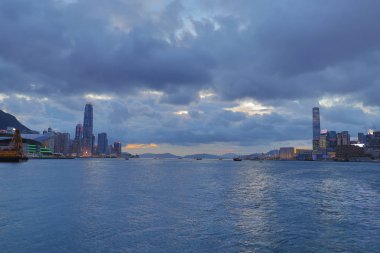 Victoria harbour view ve Hong Kong skylin