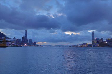 Victoria harbour view ve Hong Kong skylin