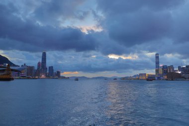 Victoria harbour view ve Hong Kong skylin