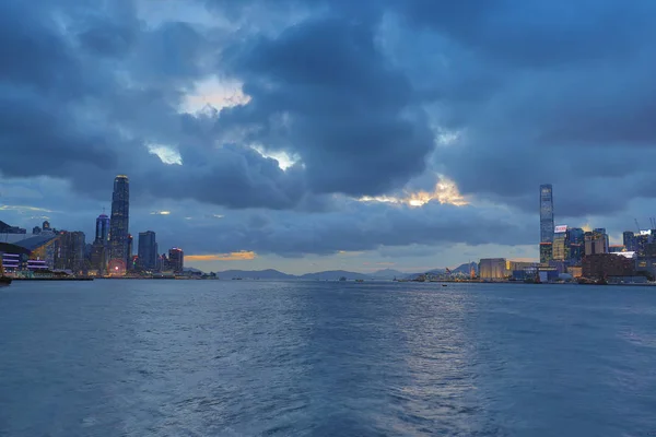 Widok Port Wiktorii Hong Kong Skylin — Zdjęcie stockowe
