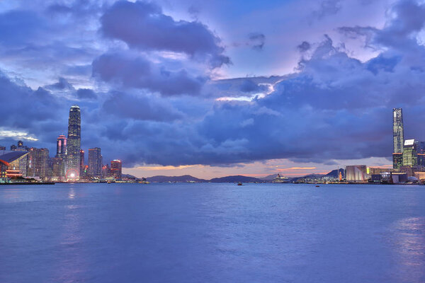 An Victoria harbour view and Hong Kong skyline