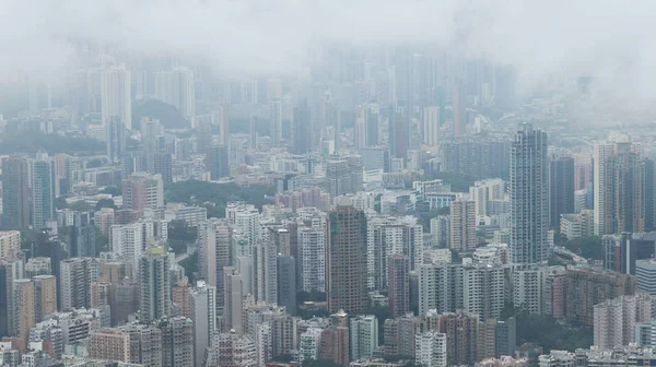 Skyline Kowloon Dzień Deszczu — Zdjęcie stockowe