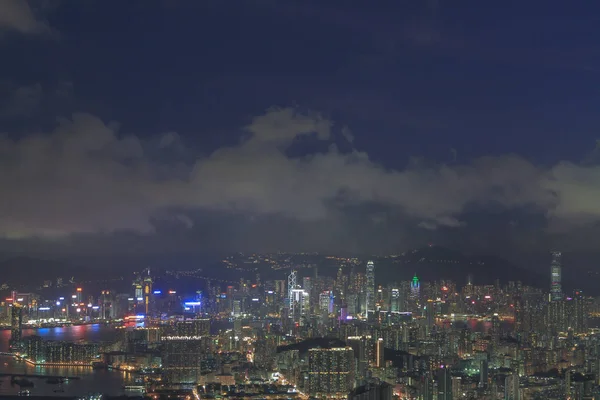 Kowloon East District Den Görülen Bir Gece Manzarası — Stok fotoğraf