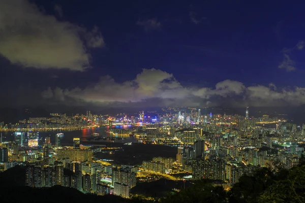 Kowloon East District Den Görülen Bir Gece Manzarası — Stok fotoğraf