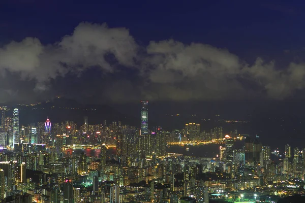 Una Vista Nocturna Que Desde Distrito Este Kowloon —  Fotos de Stock