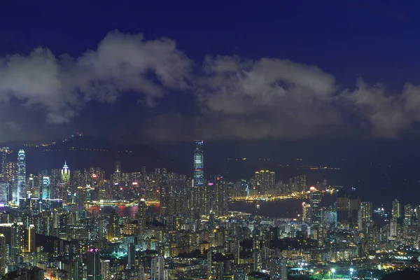 Une Vue Nuit Qui Vue Kowloon East District — Photo