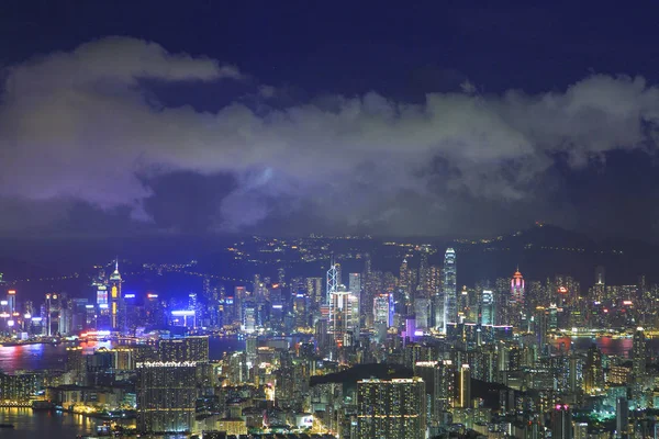 Kowloon East District Den Görülen Bir Gece Manzarası — Stok fotoğraf