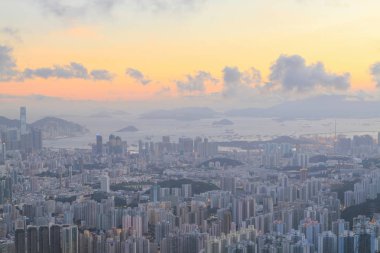 Fei stgo shan Kowloon Peak cityscape silueti.