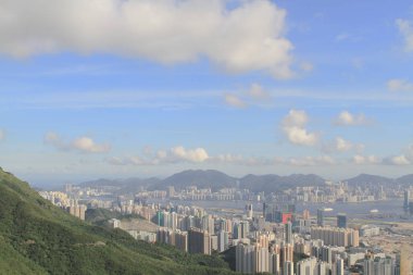 Hong Kong Kowloon tepe veya Fei Ngor Shan gün batımı görünümü