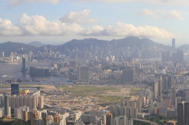 Hong Kong Kowloon tepe veya Fei Ngor Shan gün batımı görünümü