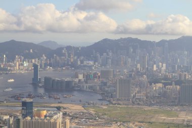 Hong Kong Kowloon tepe veya Fei Ngor Shan gün batımı görünümü