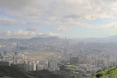Hong Kong Kowloon tepe veya Fei Ngor Shan gün batımı görünümü