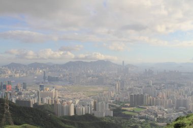 Hong Kong Kowloon tepe veya Fei Ngor Shan gün batımı görünümü