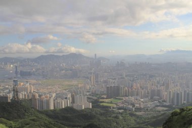 Hong Kong Kowloon tepe veya Fei Ngor Shan gün batımı görünümü