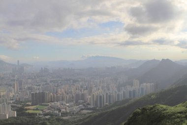 Hong Kong Kowloon tepe veya Fei Ngor Shan gün batımı görünümü