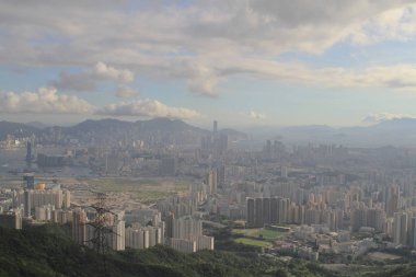 Hong Kong Kowloon tepe veya Fei Ngor Shan gün batımı görünümü