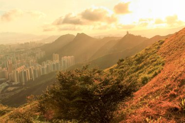 hong kong, Kowloon tepe veya Fei Ngor Shan gün batımı görünümü