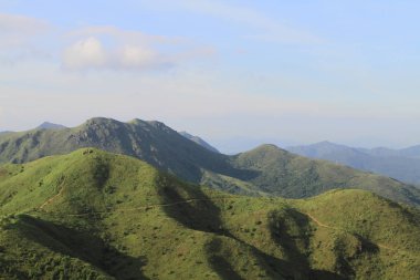 Kowloon tepe veya Fei Ngor Shan günbatımı manzaraya hk