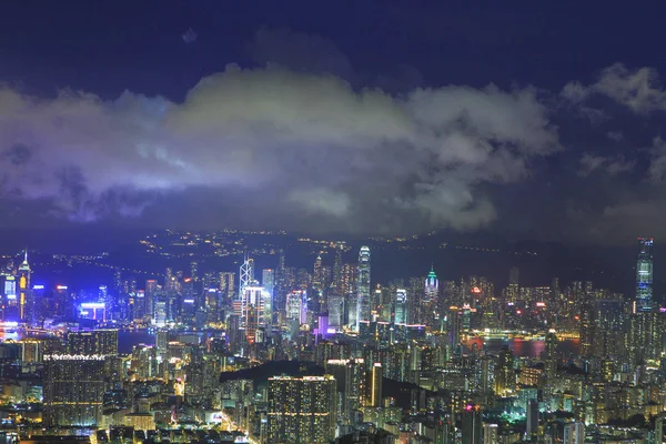 Kowloon East District Den Görülen Bir Gece Manzarası — Stok fotoğraf