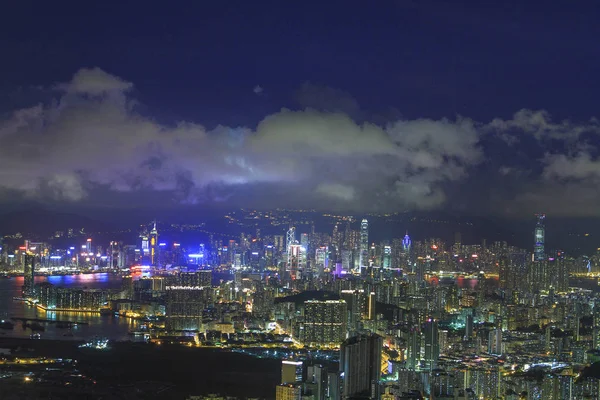 Una Vista Nocturna Que Desde Distrito Este Kowloon —  Fotos de Stock