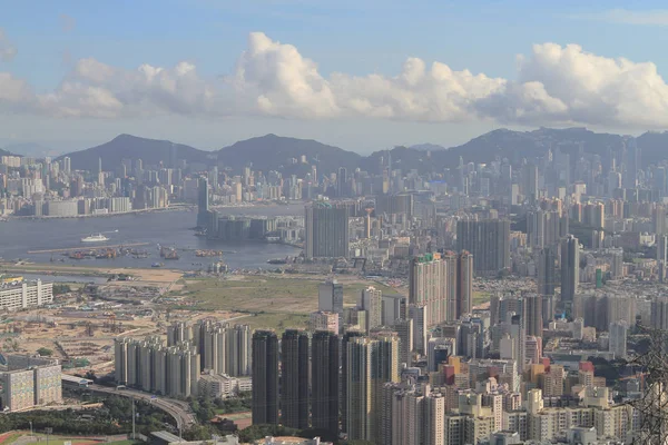 Kowloon siluetinin Kowloon tepe görünümünde