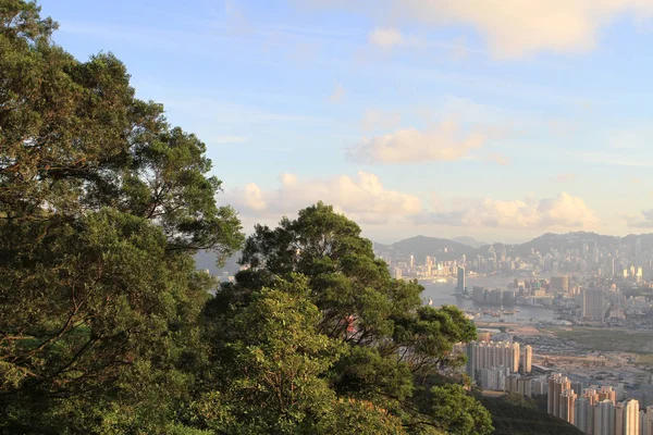 Kowloon Peak Nebo Fei Ngor Shan Slunce Pohled Hong Kong — Stock fotografie