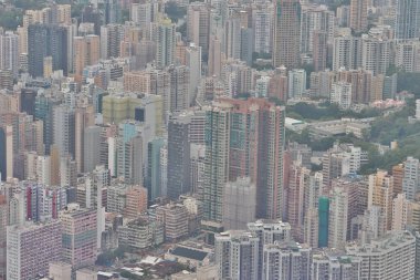 gündüz bir Kowloon yan Hong Kong Skyline