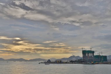 cityscape arka plan hk, sahil şeridine