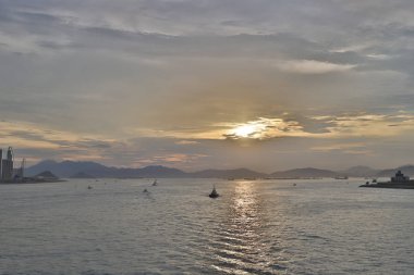 cityscape arka plan hk, sahil şeridine