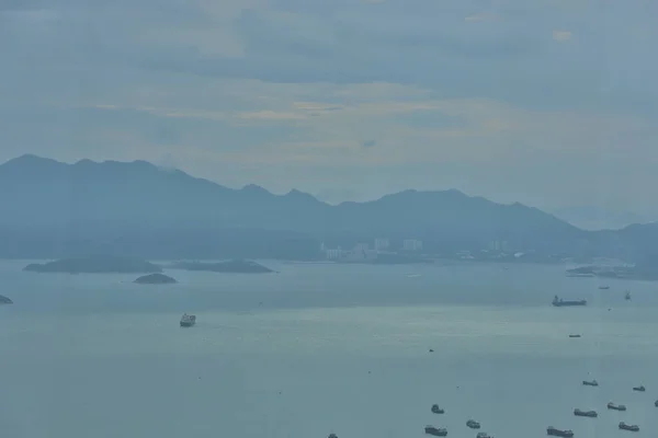 Skyline Hong Kong Pôr Sol Partir Primeiro — Fotografia de Stock