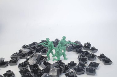 eğlenceli mini figür asker sergilenen bir