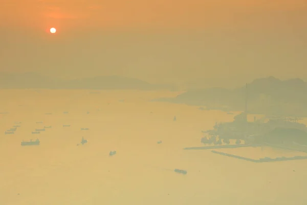 Ponte Stonecutters West Kowloon Sunse — Fotografia de Stock