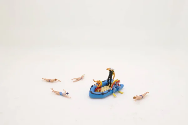 Figura Subacquei Sulla Superficie Pronti Immersione — Foto Stock