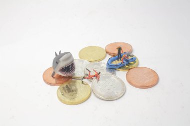 köpekbalığı ile figür alay