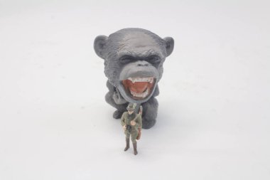 Avcı hayvanlar karşı. bir Mini Plastik figürler. 