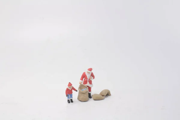 Słodki Mały Rysunek Śnięty Mikołaj — Zdjęcie stockowe