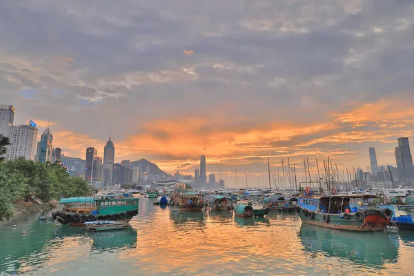 Aparcamiento Barcos Causeway Bay Typhoon — Foto de Stock