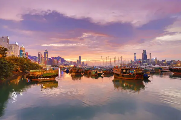 Aparcamiento Barcos Causeway Bay Typhoon — Foto de Stock