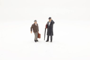 iş adamları stand küçük rakamlar