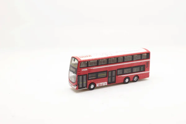 Mini Brinquedo Ônibus Vermelho Dois Andares — Fotografia de Stock
