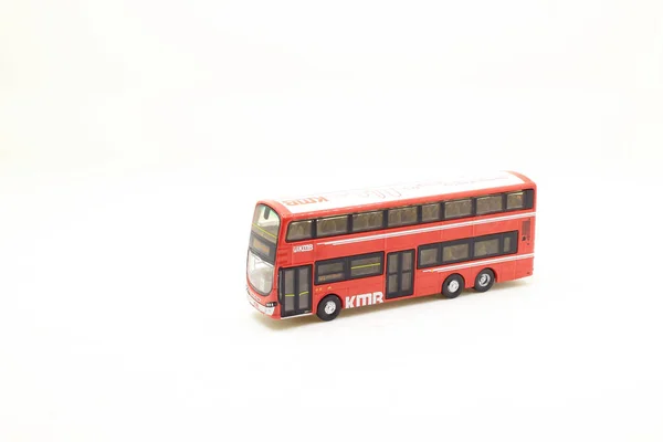Mini Brinquedo Ônibus Vermelho Dois Andares — Fotografia de Stock